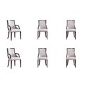 Manhattan Comfort Traditional 6-Piece Dining Chair and Armchairs for Dining Use 4-DC048-LG